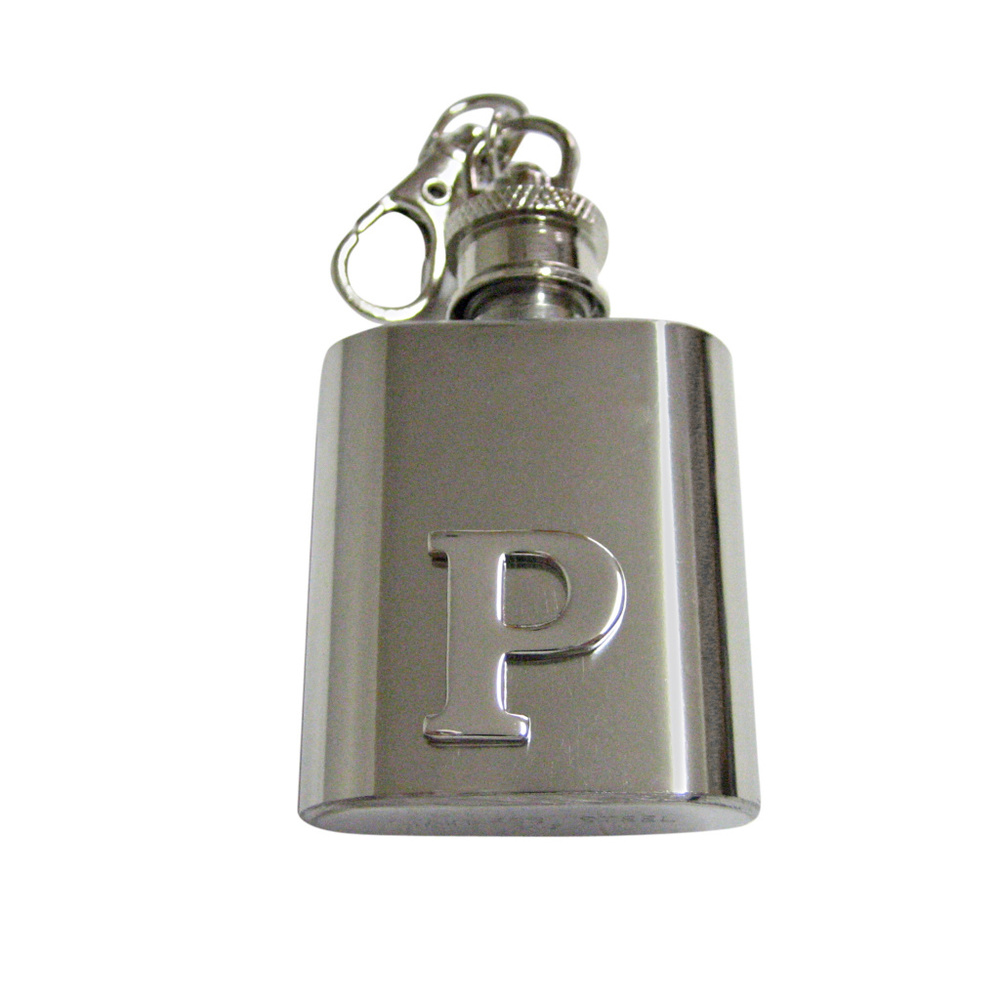 Letter P Monogram Keychain Flask - image 1